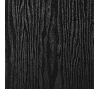 FENTIS Papel Pintado Efecto Madera Negro Papel de Contacto Pegatinas para Muebles Autoadhesivo Grano Extraíble Película de Vinilo de Plástico con Reverso Adhesivo para Puertas 44,5x1000cm