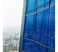 FENTIS - Película Reflectante para Ventana de Cristal Plateado con Efecto Espejo antirrayos UV para Ventana y Ventana, Color Azul, Adhesivo de Control Solar, Aislamiento Solar, Rodillo Espejo, 60 x