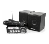 Fenton AV380BT - Pack de Sonido con Altavoces 40W Bluetooth USB micrófono | Incluye altavoces, amplificador y micrófono, conexión Bluetooth y USB, cableado incluido, perfecto para locales y terrazas