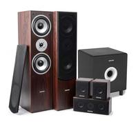 Fenton Conjunto Altavoces 5.1 Cine en casa con subwoofer Activo de 8", 1300 W, Acabado Nogal, Sistema Envolvente con 5 Altavoces y Graves potentes para películas y música