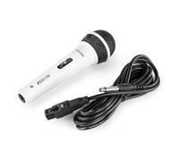 Fenton DM100W Micrófono karaoke dinámico | Patrón supercardioide, interruptor On/Off, cable XLR a jack de 3 m, reducción de ruido