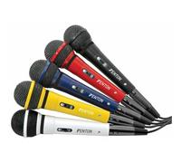 Fenton DM120 Set de 5 micrófonos para karaoke dinámicos | Cinco micrófonos de colores, patrón cardioide, cables XLR a jack incluidos, uso versátil