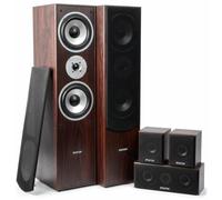 Fenton HF5W Sistema Home Cinema 5.0 con Sonido Envolvente Nogal | Experiencia cinematográfica, acabado en madera, fácil integración, perfecto para el salón