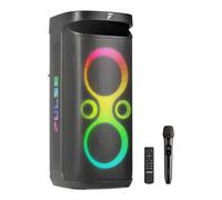 Fenton Pulse130 Altavoz Party Bluetooth 260W con Micro inalámbrico | Bluetooth integrado, batería recargable, perfecto para fiestas y karaoke, micrófono inalámbrico y luces LED