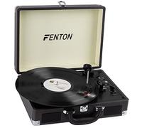 Fenton RP115C Tocadiscos Retro en Estuche Tipo Maleta con Altavoces Integrados, Bluetooth y USB para digitalización de vinilos a MP3 (33, 45 y 78 RPM) - Negro