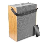 Fenton VBS80 Altavoz de Madera Retro Vintage de 8" - Color Madera/Gris, Entrada AUX de 3,5mm y tecnología inalámbrica Bluetooth, Ideal para Escuchar música en Cualquier Lugar de tu casa