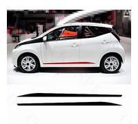 FENVY Pegatinas gráficas para Falda Lateral de Coche,para Toyota AYGO 2014-2018,Puertas de Coches Rayas Falda Etiqueta Deporte Cuerpo Decal