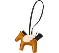FENXIXIONE 2025 Lindo Encanto del bolso de las mujeres, Hecho a mano Caballo Mosca Llaveros de cuero, Monedero Charms, Accesorios de coche (Caqui)