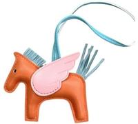 FENXIXIONE 2025 Lindo Encanto del bolso de las mujeres, Hecho a mano Caballo Mosca Llaveros de cuero, Monedero Charms, Accesorios de coche (Naranja)
