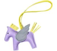 FENXIXIONE 2025 Lindo Encanto del bolso de las mujeres, Hecho a mano Caballo Mosca Llaveros de cuero, Monedero Charms, Accesorios de coche (Violeta)