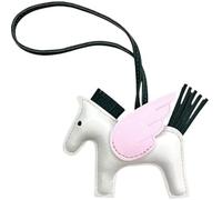 FENXIXIONE 2025 Lindo Encanto del bolso de las mujeres, Hecho a mano Caballo Mosca Llaveros de cuero, Monedero Charms, Accesorios de coche (Blanco)