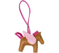FENXIXIONE 2025 Lindo Encanto del bolso de las mujeres, Hecho a mano Caballo Mosca Llaveros de cuero, Monedero Charms, Accesorios de coche (Marrón Rosa)
