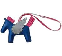 FENXIXIONE 2025 Lindo Encanto del bolso de las mujeres, Hecho a mano Caballo Mosca Llaveros de cuero, Monedero Charms, Accesorios de coche (Azul Oscuro)