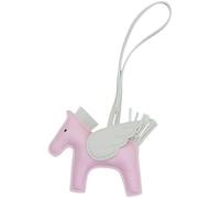 FENXIXIONE 2025 Lindo Encanto del bolso de las mujeres, Hecho a mano Caballo Mosca Llaveros de cuero, Monedero Charms, Accesorios de coche (Rosa Blanco)