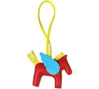 FENXIXIONE 2025 Lindo Encanto del bolso de las mujeres, Hecho a mano Caballo Mosca Llaveros de cuero, Monedero Charms, Accesorios de coche (Rojo)