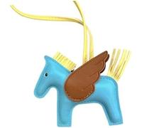 FENXIXIONE 2025 Lindo Encanto del bolso de las mujeres, Hecho a mano Caballo Mosca Llaveros de cuero, Monedero Charms, Accesorios de coche (Azul)