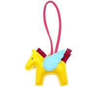 FENXIXIONE 2025 Lindo Encanto del bolso de las mujeres, Hecho a mano Caballo Mosca Llaveros de cuero, Monedero Charms, Accesorios de coche (Amarillo)