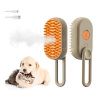 FENXIXIONE Cepillo eléctrico de Vapor para Perros y Gatos Peine Spritz Defur 3 en 1 Peine depilador para Mascotas Masajea y Desenreda Pelo de Mascota Herramienta Grooming (Marrón)