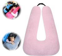 FENXIXIONE De Viaje Almohada de Coche para niños Cabeza y Cuerpo Soporte En Forma de U Almohada para Viajes Viaje Almohada Coche Almohada de Viaje Adecuado para Adultos Niños (Rosa)
