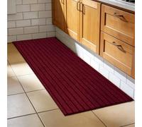 FENYIGE Felpudo Antideslizante 80 x 124 cm para Una Entrada Limpia Felpudo para Puerta de Entrada Exterior Antideslizante de Goma para Puerta Interior y Exterior, Pasillo, Rojo