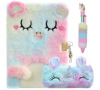 FENYW Diario Secreto Niña con Candado, Juego de Diario de Unicornio De Felpa, Juego de Diario Felpa Incluye Estuche Unicornio y Bolígrafos de Colores, Regalos para Niñas 5 6 7 8 9 10 11 12 Años