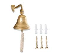 Fenzo Titanic Last Order - Campana tradicional de latón para colgar en la pared con cuerda duradera, sonido fuerte, para trineo, casa de juegos, barco, bar en casa, pub (5 pulgadas)