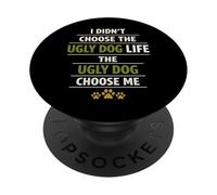 Feo Amante de los Perros rescata a un Cachorro imperfecto, Divertido Chucho Padre PopSockets PopGrip Adhesivo
