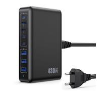 Feob 430W Cargador USB Multiple, 8 Ports 100W PD GAN IV Cargador Carga Rápida QC PPS,Enchufes USB C Alimentador Multiple Tipo c Compatible con MacBook Air/Pro, iPhone, iPad Pro, Samsung Galaxy