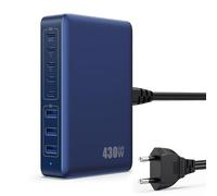 Feob 430W Cargador USB Multiple, 8 Ports 100W PD GAN IV Cargador Carga Rápida QC PPS,Enchufes USB C Alimentador Multiple Tipo c Compatible con MacBook Air/Pro, iPhone, iPad Pro, Samsung Galaxy