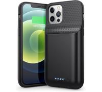 Feob Funda batería para iPhone 12/12 Pro [6,1 Pulgadas], 7500mAh Funda Cargador Portatil Ultra Capacidad Carcasa Batería Adicional Recargable Power Bank Case - Negro
