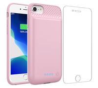 Feob Funda Batería para iPhone 8/7/6s/6/SE(2022/2020)【Delgado pero Potente】7000mAh Funda Cargador Portatil Ultra Capacidad Carcasa Batería Recargable Batería Externa para iPhone [4.7 Pulgadas] - Rosa