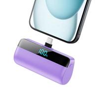 Feob Mini Power Bank para iPhone 17/16/15 Serie, 5200mAh PD 3A USB C Cargador Portátil Ultra Compacto Batería Externa Powerbank con Pantalla Digital Compatible con iPhone 17/16/15 Samsung etc - Morado
