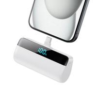 Feob Mini Power Bank para iPhone 17/16/15 Serie, 5200mAh PD 3A USB C Cargador Portátil Ultra Compacto Batería Externa Powerbank con Pantalla Digital Compatible con iPhone 17/16/15 Samsung etc - Blanco