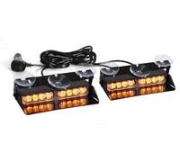 Feoosvx Faro Antiniebla Delantero Luces Estroboscópicas LED 2 En 1 Coche Luz Emergencia Advertencia Barra Para Parabrisas 16 Rojo Azul Ámbar Blanco(Yellow)