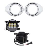 Feoosvx Faro Antiniebla Delantero Para Ford Para Focus 3 2012-14 Chrome Fog Light Cubierta Parrilla Lámpara Niebla Marcos Faro Arnes Alambre Luces(Frame B LED C)