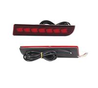 Feoosvx Luz Antiniebla Trasera Coche para Mitsubishi para Lancer para EVO para Evolution para Outlander Sport RVR Luces Reflectoras Parachoques LED con Señal Giro Dinámica(Red Lens B)