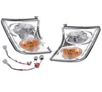 Feoosvx Luz Circulación Diurna Coche Para Nissan Para Patrol Y61 Piezas Faros Luz Esquina Faro Delantero 2 Luces Intermitentes Delanteras Lámpara Esquina Transparente Faro Principal