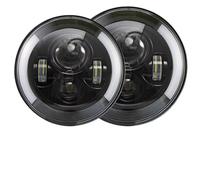 Feoosvx Montaje De Faros Para Jeep JK 4x4 Para Wrangler Off Road 2x Faros Delanteros LED De 7" De Alto/bajo H4 Halo Angle(2 Half-7inch)