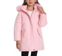 FEOYA - Abrigo de invierno polar para niño, chaqueta de plumón parka Teddy Adolescente chaqueta a prueba de viento caliente chaqueta larga impermeable al aire libre con capucha moda 3-11 años