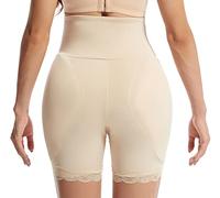 FEOYA - Mujer Bragas Braguitas Moldeadora con Cintura Alta con Relleno Briefs de Encaje Fajas Hip Up Calzones Sexy Transpirable para Mujer 3XL