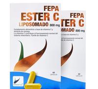 FEPA Ester C - 60 Cápsulas Pack de 2 - Vitamina C Liposomada No Ácida con Extracto de Naranja - Complemento Alimenticio - Protección Celular y Metabolismo Energético - Bienestar General - Fepadiet