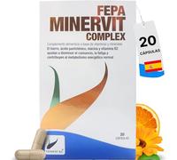 FEPA Minervit Vitamina Complex 20 Cápsulas - Multivitaminas Mujer y Hombre - Complemento Alimenticio Multivitaminico - Energía y Bienestar - Hierro, Magnesio, Vitaminas B, C y D - Fepadiet