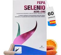 FEPA Selenio ACDE + Zinc 200 µg - 60 Cápsulas - Vitaminas A, C, D y E con Selenio y Zinc - Complemento Alimenticio para el Funcionamiento Normal del Sistema Inmunitario - Fepadiet