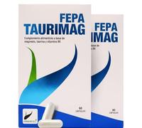 FEPA Taurimag Magnesio, Taurina y Vitamina B6 - 60 Cápsulas Pack de 2 - Complementos Alimenticios - Funcionamiento Normal Músculos y Sistema Nervioso - Fepadiet