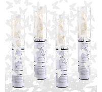FePen Cañones de Confeti Blancos*4 piezas, Cañón de Confeti de Boda, Cañón de Confeti de Cumpleaños, Confetti Poppers, Tubo de Confeti Boda, Cañón de Confeti de Papel, Disparador de Confeti