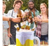 FePen Cubo de Cerveza Inflable para Fiestas de Verano, Soporte para Bebidas, Soporte para Bebidas Flotante para Fiestas