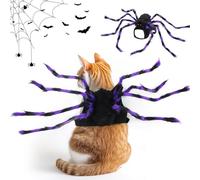 FePen Disfraz de Araña para Mascotas para Halloween, Decoraciones de Mascota, Ropa de Cosplay, Traje de Peluche para Perros y Gatos, Ideal para Fiestas de Halloween y de Disfraces, Talla Pequeña (S)