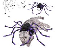 FePen Disfraz de Araña para Mascotas para Halloween, Decoraciones de Mascota, Ropa de Cosplay, Traje de Peluche para Perros y Gatos, Ideal para Fiestas de Halloween y de Disfraces, Talla Pequeña (M)