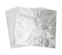 FEPITO 150 hojas 14x14 cm hoja de imitación de hoja de plata para proyectos de arte decoración de manualidades, manualidades doradas, creación de bricolaje (plata)