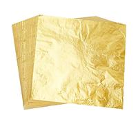 FEPITO 150 hojas de imitación de pan de oro para proyectos de arte decoración artesanal, artesanía dorada, creación de bricolaje (14x14cm)